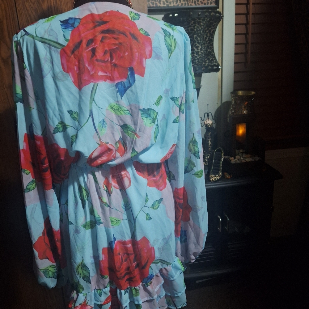 Floral Dress with Red Roses - Picture 6 of 7
